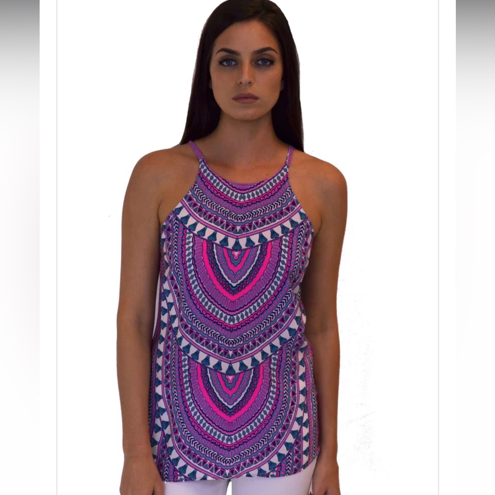 Britt Ryan Silk T-Back Canyon Dress in Pink Cabana